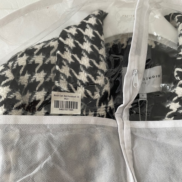 Petite Studio Black/white Plaid Long Coat Size XS - Picture 8 of 10